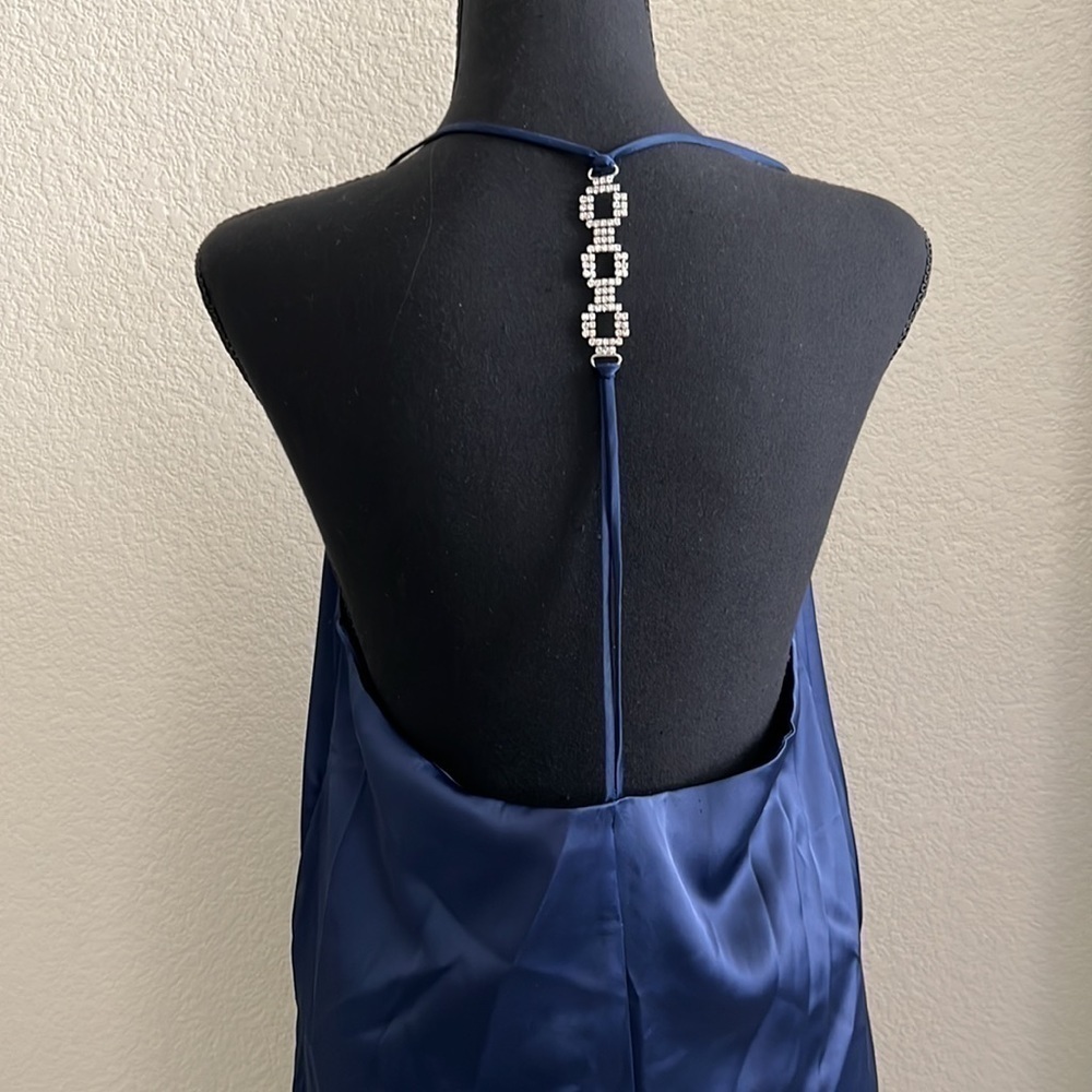 Zara Midnight Blue Jewel Strap Slip Dress - Picture 10 of 11